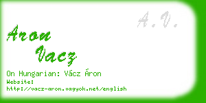 aron vacz business card
